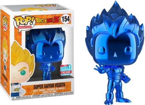 Funko POP! Dragon Ball Z Blue Chrome Vegeta Super Saiyan NYCC 2018 Shared Exclusive