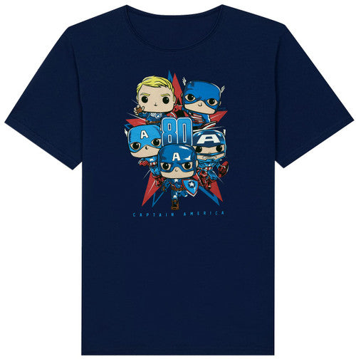 Funko POP! Tees Marvel Captain America 80th Anniversary Size X-Small T-Shirt Collector Corps Exclusive