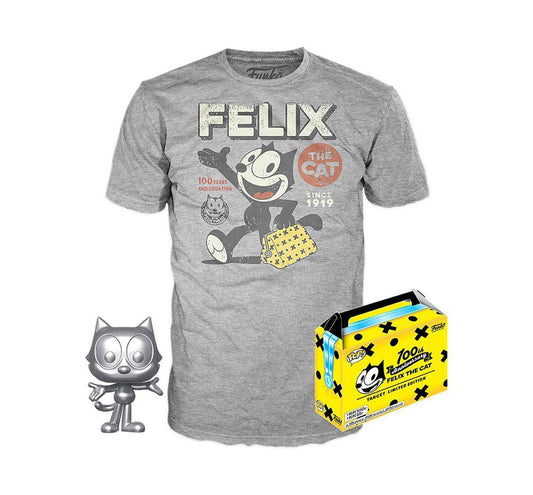 Funko POP! and Tee Felix The Cat [Silver] with Size Large T-Shirt Collectors Box Exclusive