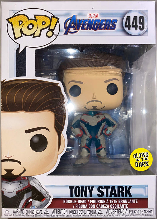 Funko POP! Marvel Avengers Tony Stark #449 [Quantum Realm Suit, Glows in the Dark] Exclusive