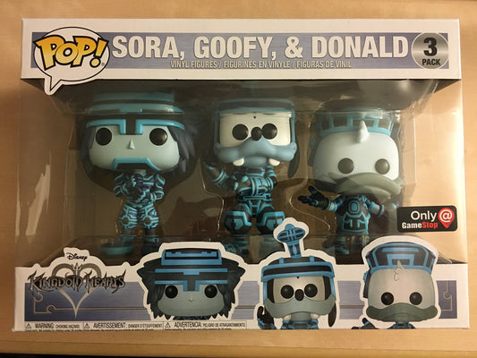 Funko POP! Disney Kingdom Hearts Sora, Goofy, & Donald Tron Suits (Gamestop Exclusive)