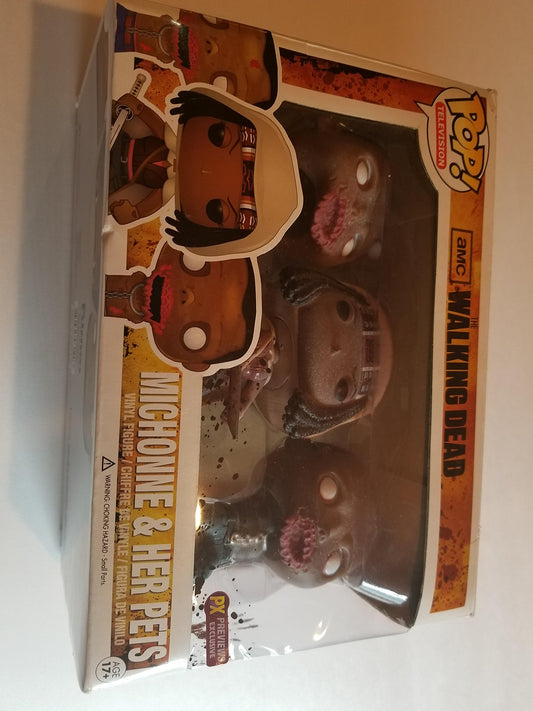 Funko POP! Television Walking Dead Michonne (Mudd) and Pet Zombies Glow in the Dark (3-Pack)