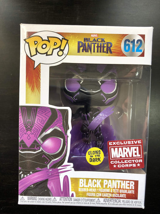 Funko POP! Marvel Panther #612 [Glows in the Dark] [POP! Protector] Collector Corps Exclusive