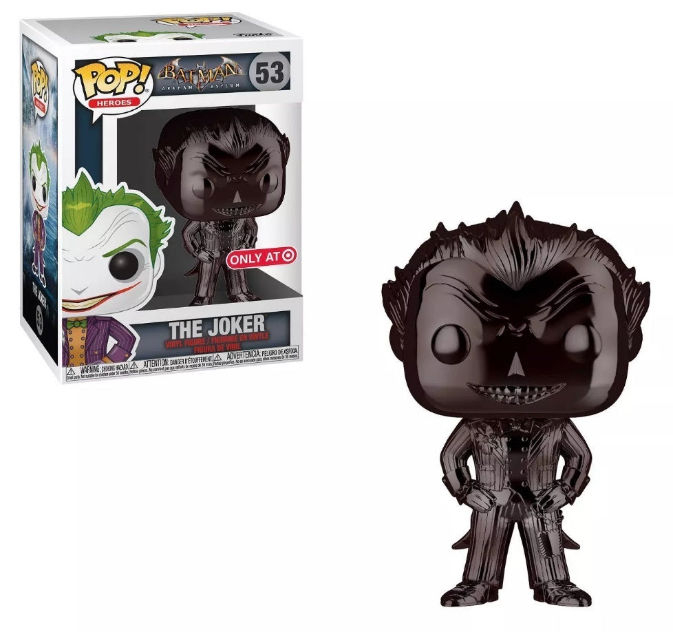 Funko POP! Heroes DC Arkham Asylum Joker #53 [Black Chrome] Exclusive