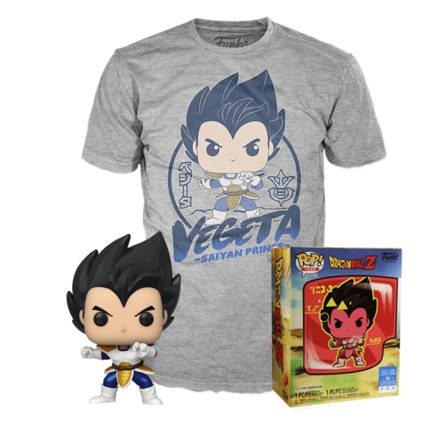 Funko POP! Tees DragonBall Z Vegeta [Metallic] with Size S T-Shirt Exclusive