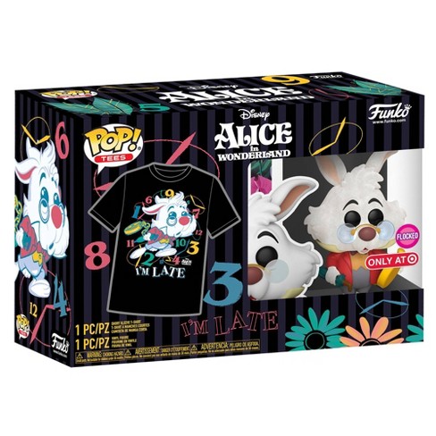 Funko POP! Tees Disney Alice in Wonderland 70th Anniversary White Rabbit [Flocked] with Size X Large (XL) T-Shirt Collector's Box Exclusive