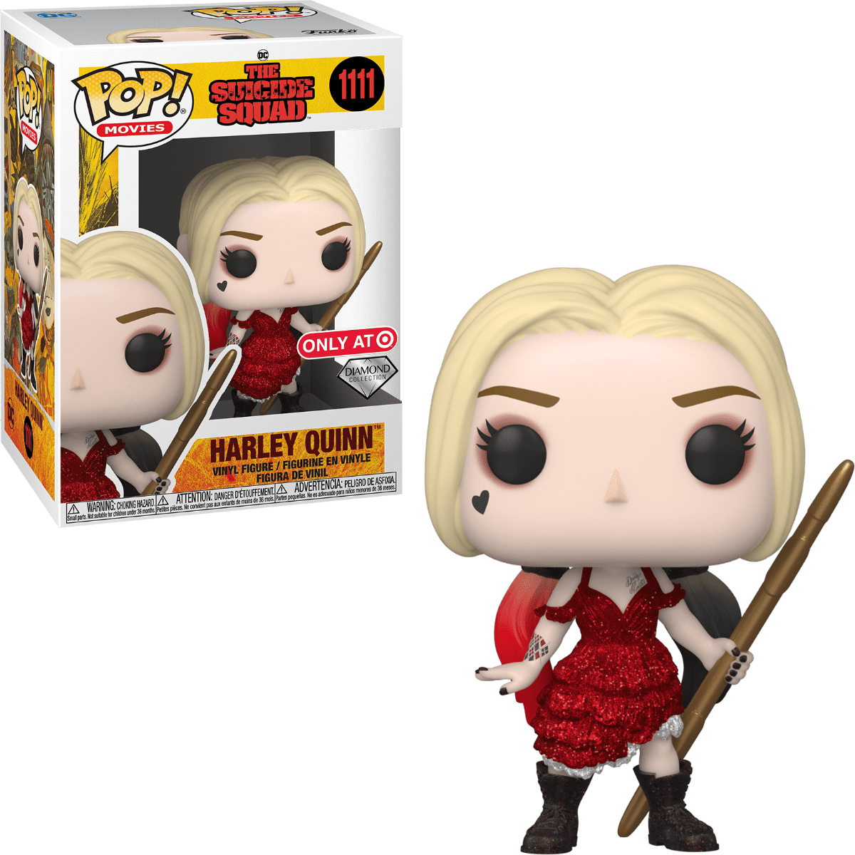 Funko POP! Movies Suicide Squad Harley Quinn #1111 [Diamond Collection] Exclusive