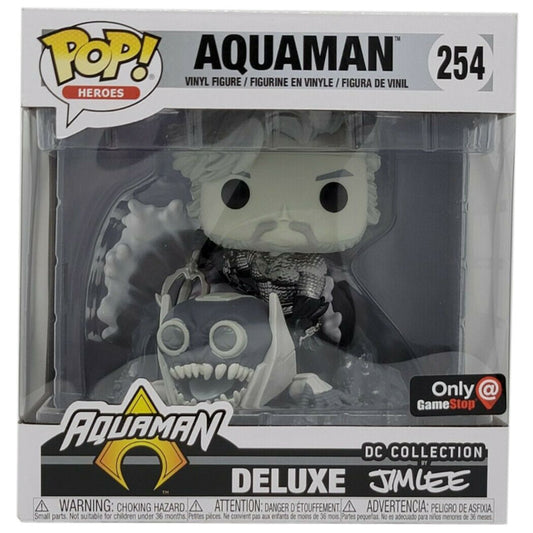 Funko POP! Heroes Deluxe Aquaman #254 [Black & White] Jim Lee Collection Exclusive