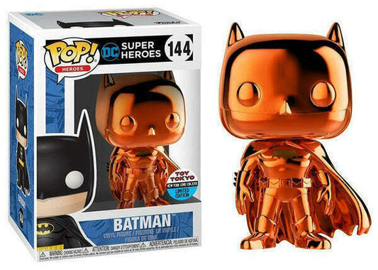 Funko POP! DC Heroes Batman (Orange Chrome) #144 Toy Tokyo NYCC 2018 Sticker Limited Edition