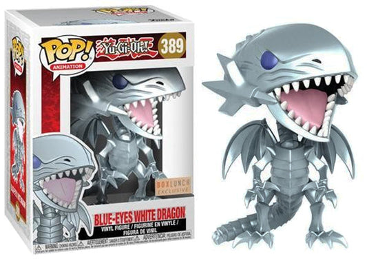 Funko POP! Animation Yu-Gi-Oh Blue-Eyes White Dragon #389 [Silver Metallic] Exclusive