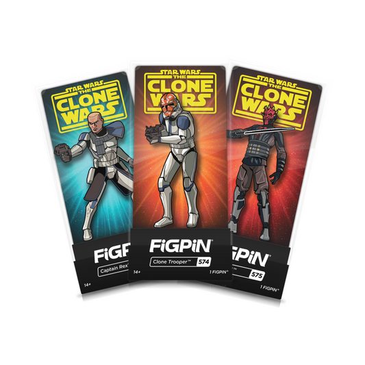 FiGPiN Clone Wars Darth Maul, Clone Trooper, Captain Rex