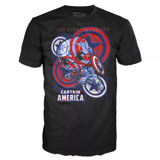 Funko POP! Tee Marvel Captain America The First Avenger (Black) T-Shirt Size XL