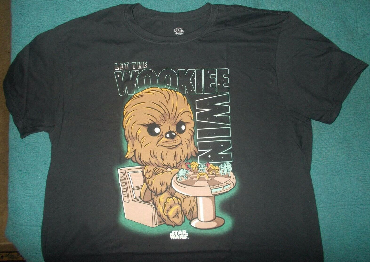 Funko POP! Tees Star Wars Chewbacca Let the Wookiee Win T-Shirt Size Large