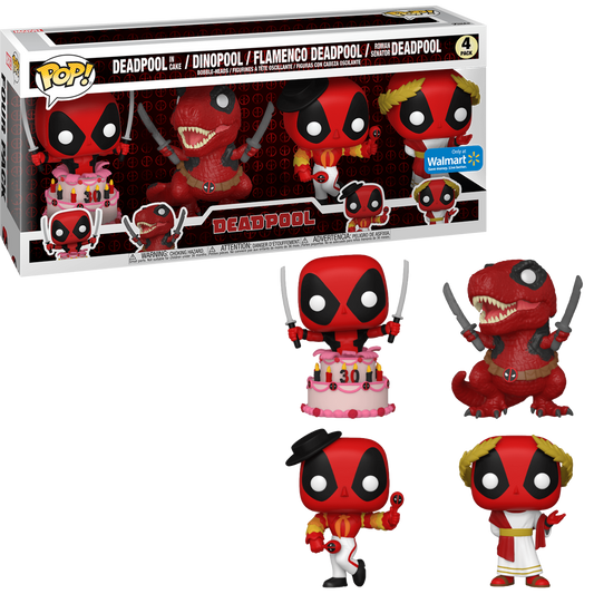 Funko POP! Marvel Deadpool in Cake / Dinopool / Flamenco Deadpool / Roman Senator Deadpool 4-Pack Exclusive