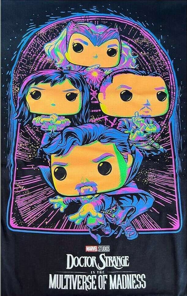 Funko POP! Tees Marvel Doctor Strange In The Multiverse of Madness Blacklight Size 2XL T-Shirt Collector Corps Exclusive