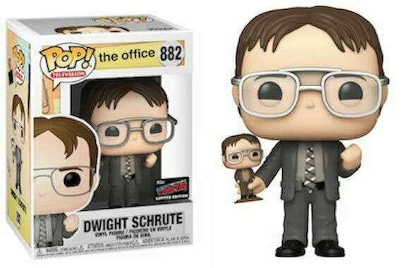 Funko POP! The Office Dwight Schrute (with Figure) #882 NYCC 2019 Sticker Exclusive