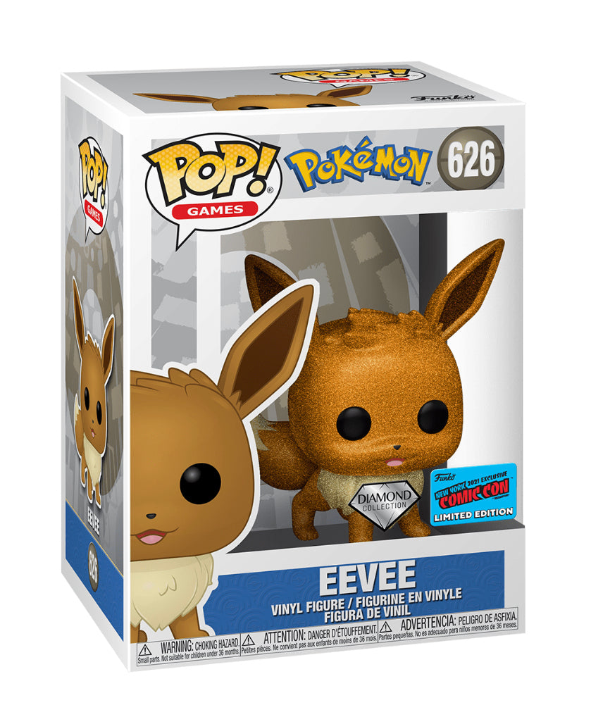 Funko POP! Games Pokemon Eevee [Diamond] #626 NYCC 2021 Convention Sticker Exclusive