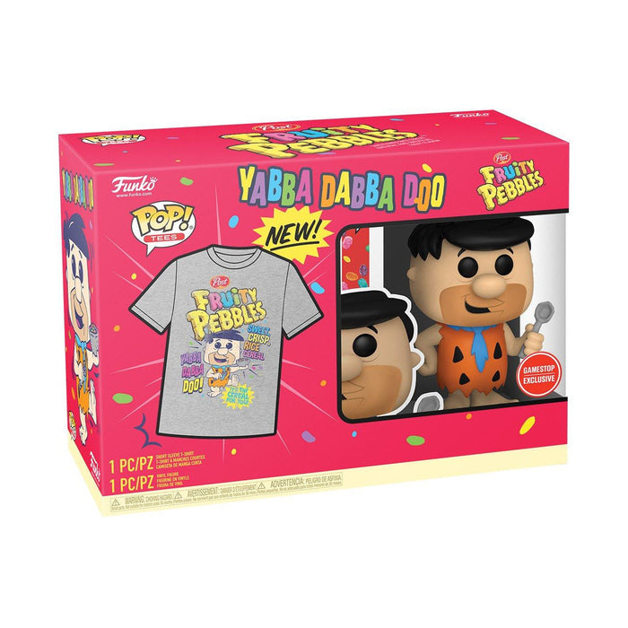 Funko POP! and Tee Fruity Pebbles Fred Flintstone with Spoon with Size Large T-Shirt Collectors Box Exclusive