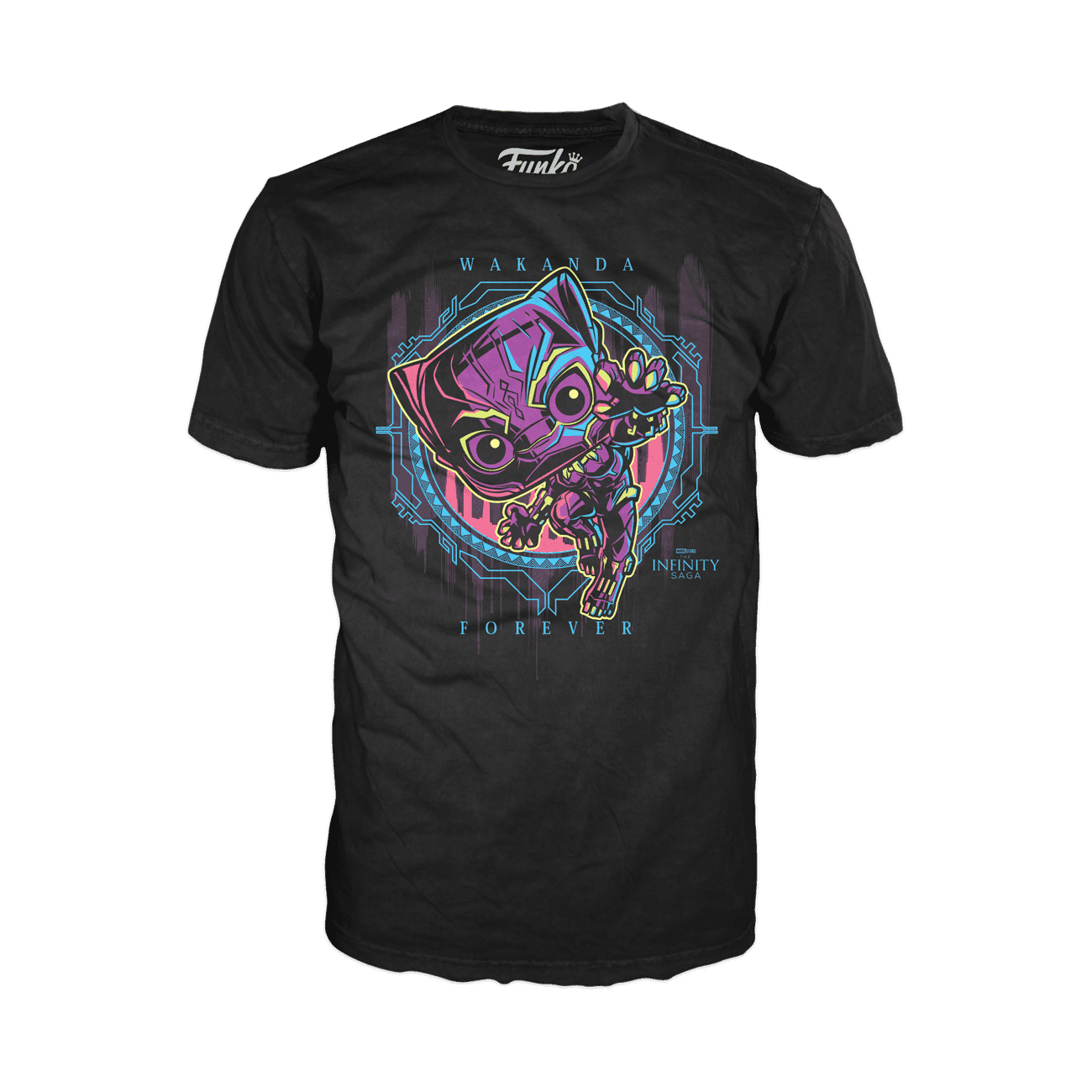 Funko POP! Tee Marvel Black Panther Blacklight Wakanda Forever Shirt 2XL