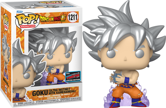 Funko POP! Animation Dragon Ball Super Goku (Ultra Instinct with Kamehameha) #1211 NYCC 2022 Convention Sticker Exclusive