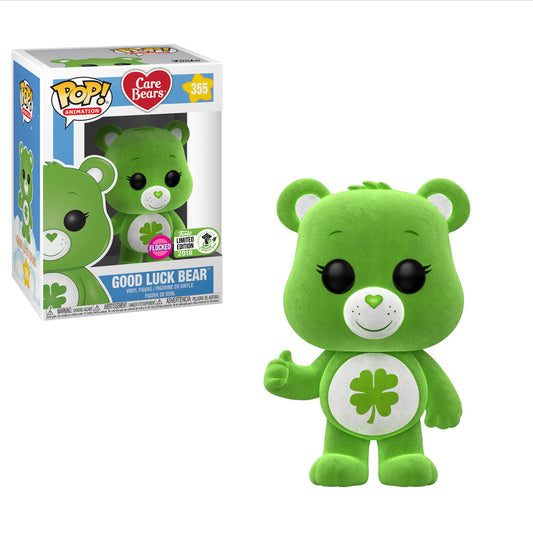 Funko POP! Animation Care Bears Good Luck Bear [Flocked] #355 EECC 2018 Limited Edition Convention Stickered Exclusive