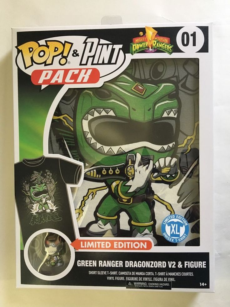 Funko POP! & Pint Pack Power Rangers Green Ranger Dragonzord V2 & Figure #01 Size Small T-Shirt