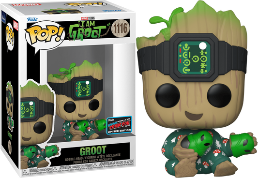 Funko POP! Marvel Heroes Groot with Headband #1116 Limited Edition 2022 NYCC Exclusive Sticker