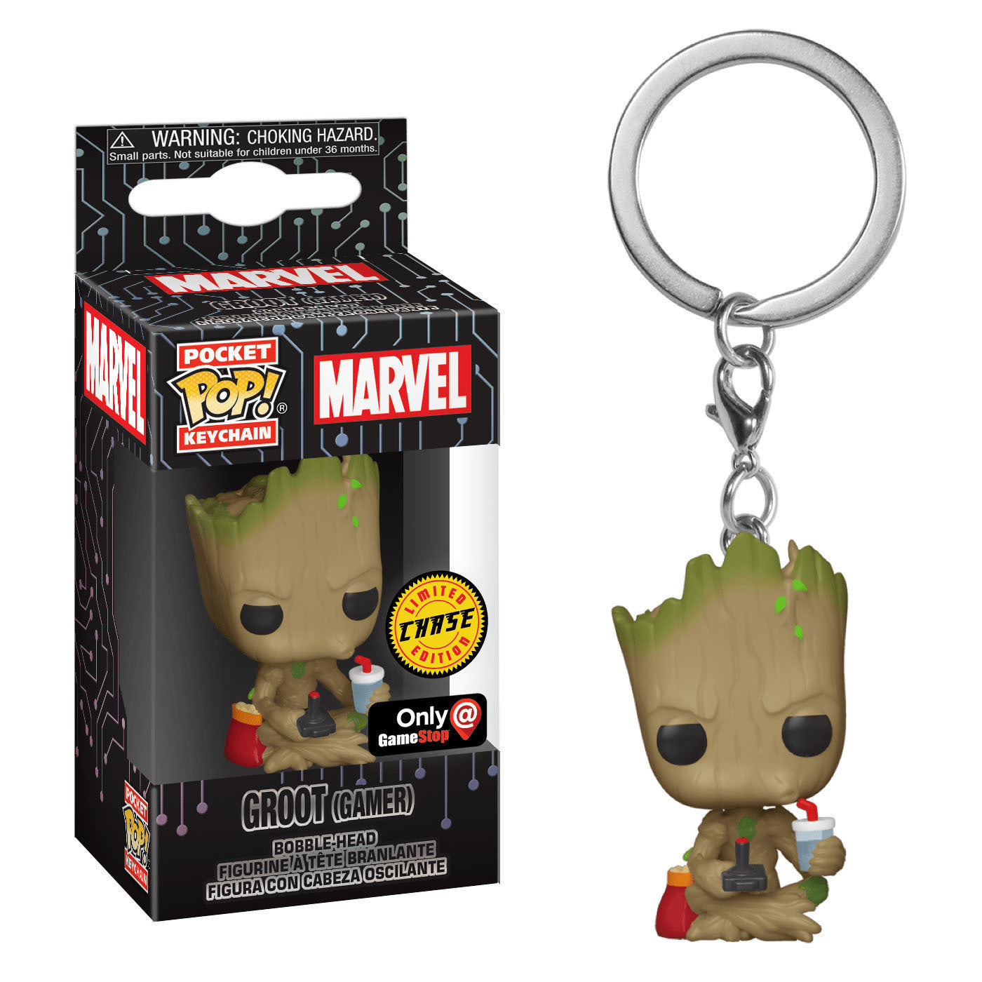 Funko Pocket POP Keychain Marvel Groot (Gamer) CHASE Exclusive