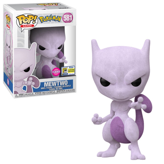 Funko POP! Games Pokemon Mewtwo #581 [Flocked] SDCC Sticker Exclusive