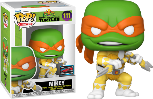 Funko POP! Retro Toys MMPR & TMNT Mikey #111 Limited Edition 2022 NYCC Exclusive Sticker