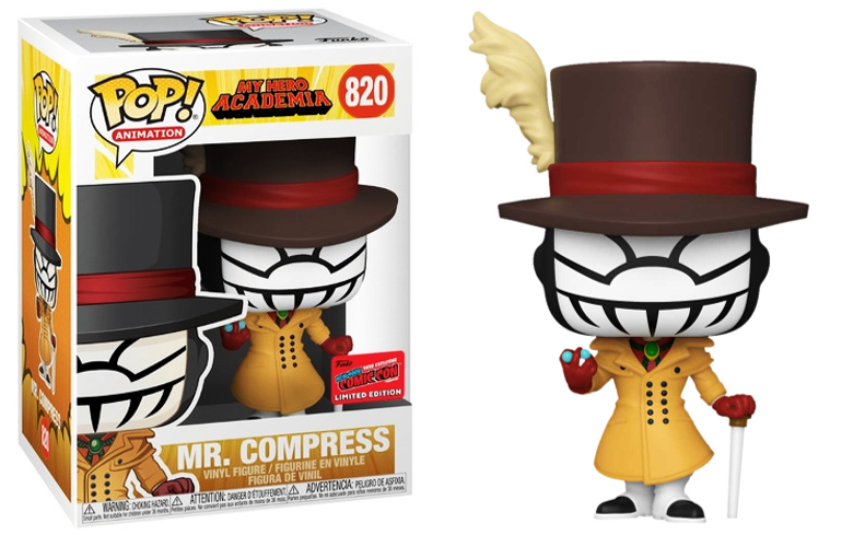 Funko POP! Animation My Hero Academia Mr. Compress #820 Limited Edition 'NYCC 2020 Sticker'