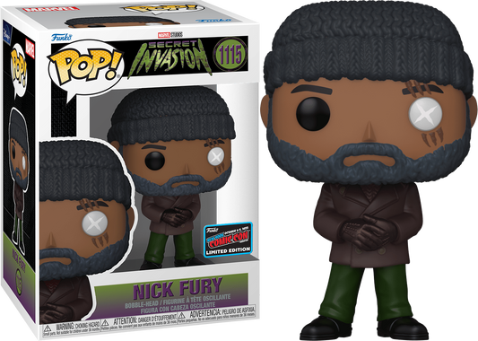 Funko POP! Marvel Secret Invasion Nick Fury #1115 NYCC 2022 Limited Edition Convention Sticker Exclusive