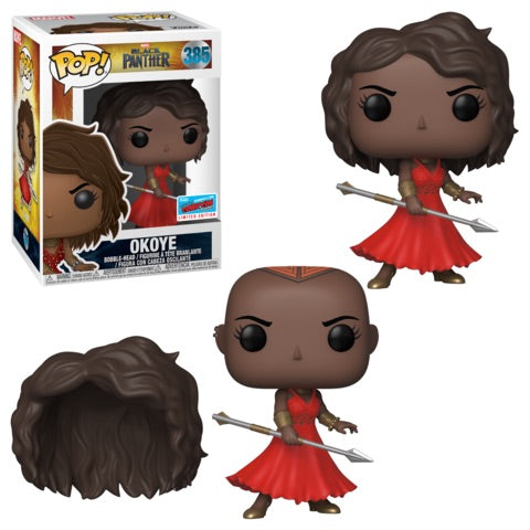 Funko POP! Marvel Black Panther Okoye [Red Dress] #385 NYCC 2018 Limited Edition Sticker Exclusive