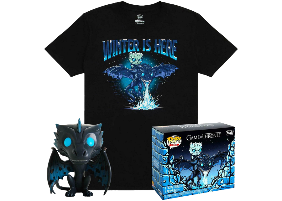 Funko POP! Tees Game of Thrones Icy Viserion [Glows in the Dark] with Size XL T-Shirt Exclusive