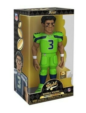Funko GOLD Russell Wilson CHASE (Color Rush) (Green Seahawks Uniform) NFL Premium Figure 12"