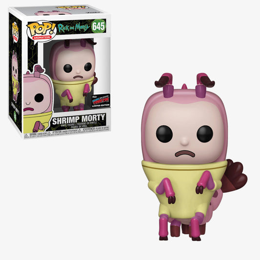 Funko POP! Rick and Morty Shrimp Morty #645 NYCC 2019 Limited Edition Con Sticker Exclusive
