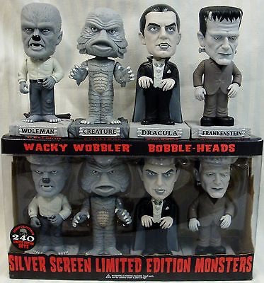 Funko Wacky Wobbler Universal Classic Monsters Silver Screen Monsters 4-Pack Exclusive