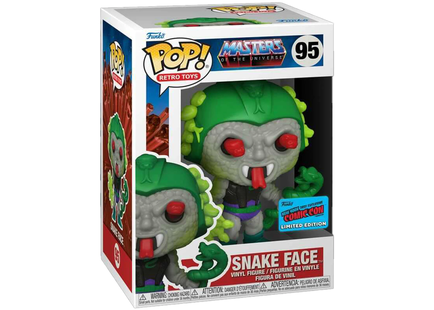 Funko POP! Masters of the Universe Snake Face #95 NYCC 2021 Limited Edition Con Exclusive Sticker