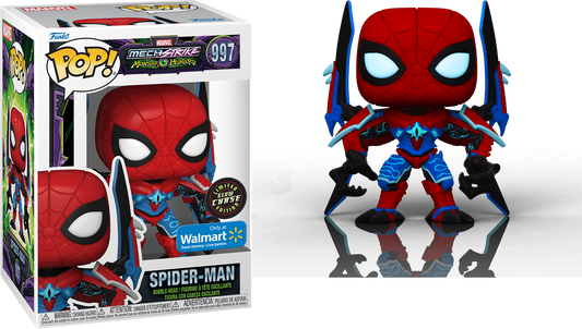 Funko POP! Marvel Mech Strike Monster Hunters CHASE Spider-Man #997 [Glows in the Dark] Exclusive