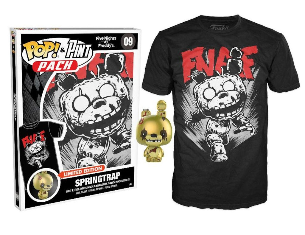Funko POP! & Pint Five Nights at Freddy's Springtrap with Size Medium T-Shirt