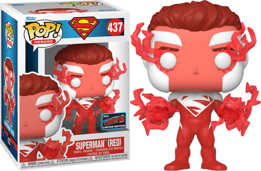 Funko POP! DC Heroes Superman (Red) #437 Limited Edition 2022 NYCC Exclusive Sticker