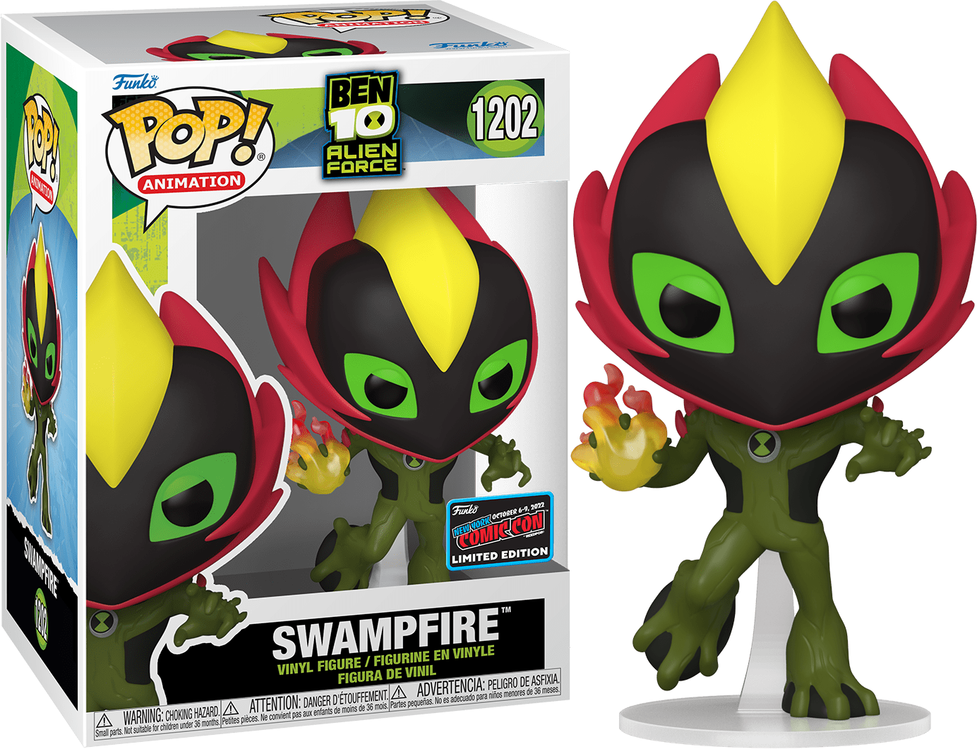 Funko POP! Animation Ben 10 Alien Force Swampfire #1202 (2022 NYCC Exclusive Sticker)