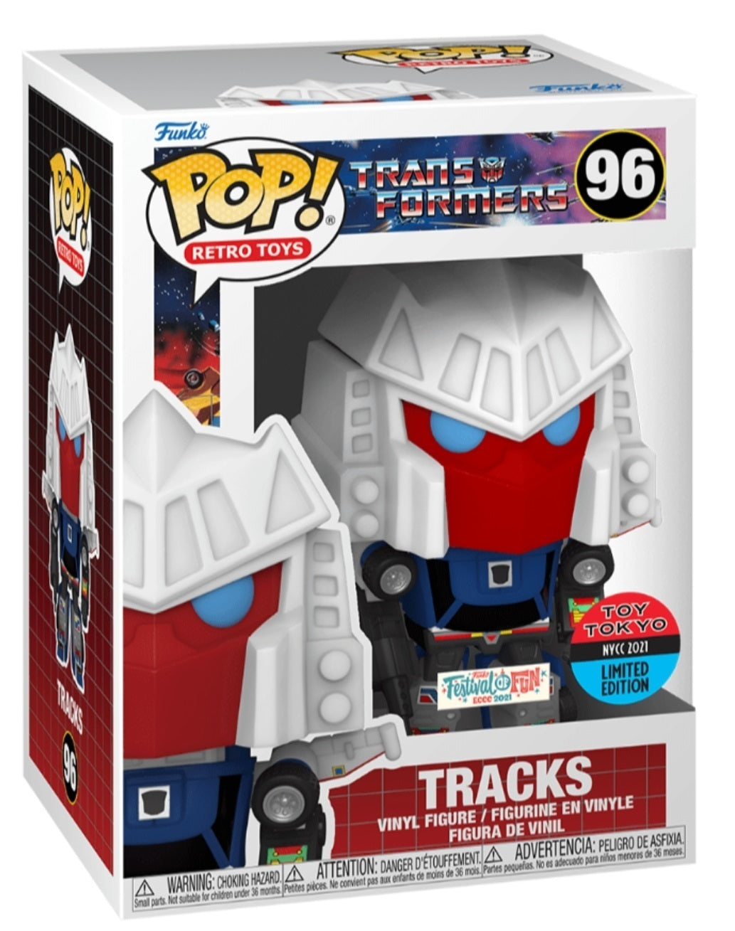 Funko POP! Retro Toys Transformers Tracks #96 Toy Tokyo 2021 Virtual Funkon Limited Edition