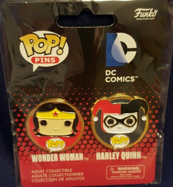 Funko POP Pins Collectible Wonder Woman & Harley Quinn