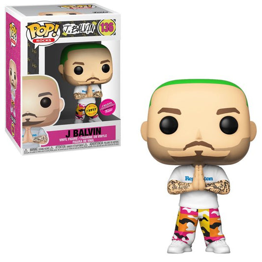 Funko POP! Rocks CHASE J Balvin #136 [Green Hair] Exclusive