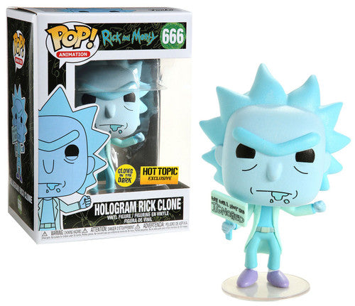 Funko POP! Rick and Morty Hologram Rick Clone Glow in The Dark Exclusive 666