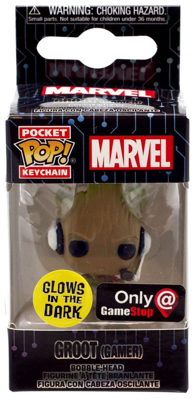 Funko Pocket POP! Keychain Marvel Groot [Gamer, Glow-in-the-Dark] Exclusive