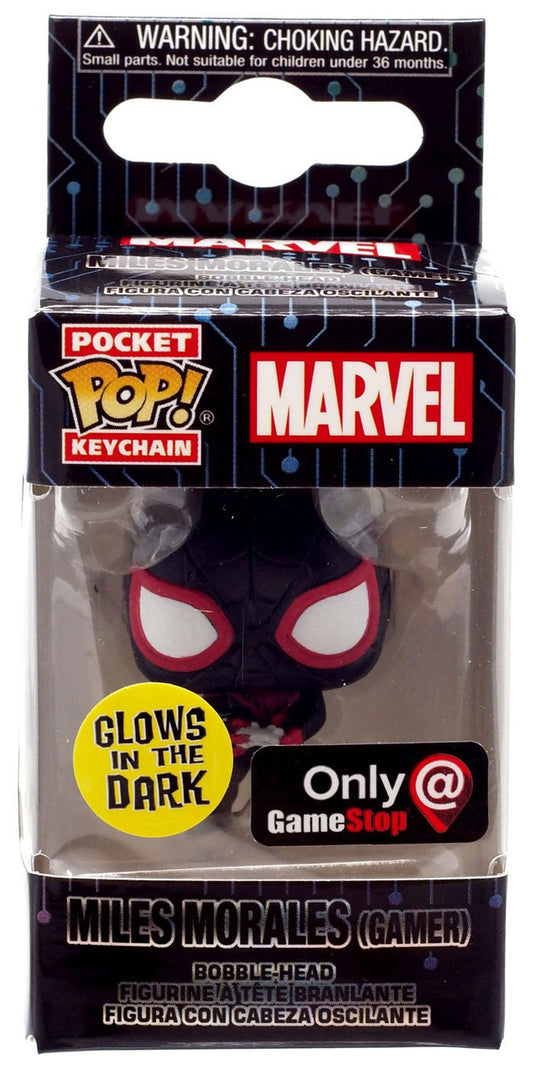 Funko Pocket POP! Keychain Marvel Miles Morales [Gamer, Glow-in-the-Dark] Exclusive