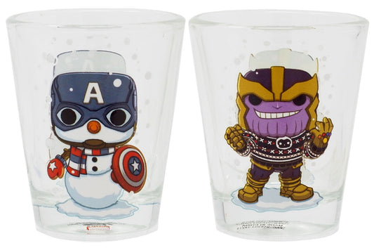 Funko Marvel Collector Corps Thanos & Captain America Set of 2 Toothpick Holder / Shot Glass [Holiday]