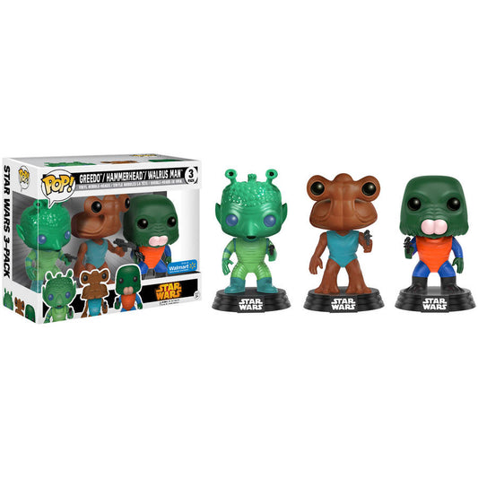 Funko POP! Star Wars Greedo, Hammerhead, Walrus Man Cantina 3 Pack Exclusive